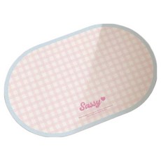 더자카 멜로우 체크 규조토 욕실 매트 60 x 40 cm, 베이비핑크, 1개