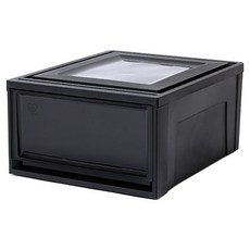 아이리스 국내생산 시스템 수납함 슬라이딩 서랍장 BC-450, 블랙, 1개