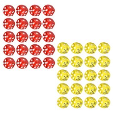 Dassadotcom 透明骰子 16mm 2款 x 20p 套組, 1套, 紅色, 黃色