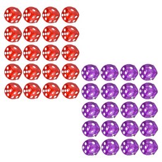 Dassadotcom 透明骰子 16mm 2款 x 20p 套組, 1套, 紅色, 紫色