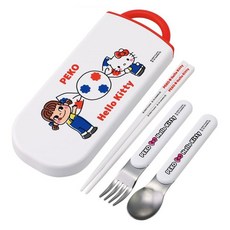 Skater AG抗菌三合一餐具組, 筷子 + 叉子 + 湯匙 + 外盒, Peko + Kitty, 1組