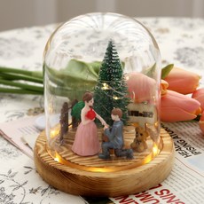 Gongganane 玻璃罩嵌入式情境燈 12 x 15 cm + 底座套組, 深色(底座)