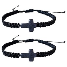 Rositerra 可愛十字架手鍊, 2個, 黑色