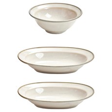 陶瓷小碗 1入 + 義大利麵碗 2入組, 1套, 小碗 1入 + 義大利麵碗 2入, 米色