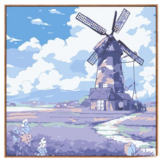 Potenkit 風景油畫套組 畫布 + 支撐板 + 顏料 + 畫筆組 20 x 20 cm, 1套, 款式5