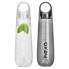 mir Hexa Tritan GO 運動水瓶 750ml x 2件組, 1套, 透明, 黑色