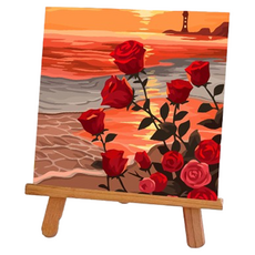 Potenkit 風景油畫套組 畫布 + 支撐板 + 顏料 + 畫筆組 20 x 20 cm, 1套, 款式64