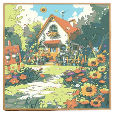 Potenkit 風景油畫套組 畫布 + 支撐板 + 顏料 + 畫筆組 20 x 20 cm, 1套, 款式26