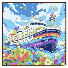 포텐키트 풍경의 유화그리기 캔버스 + 지지등판 + 페인트 + 붓 세트 20 x 20 cm, 스타일1, 1세트