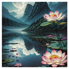 Potenkit 風景油畫繪圖組 畫布 + 支撐背板 + 顏料 + 畫筆套組 20 x 20 cm, 1套, 款式14