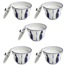 附蓋調味醬料碗 蒸蛋湯碗, 樹葉, 5個