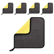 앞날창창 차량용 극세사 세차 물기제거 양면 타월, 옐로우, 5개