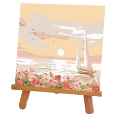 Potenkit 風景油畫套組 畫布 + 支撐板 + 顏料 + 畫筆組 20 x 20 cm, 1套, 款式55