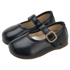 Rabbit Foot 女童方形水鑽飾帶皮鞋