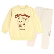 MilkBaby 유아용 시나몬 아기다람쥐 상의 + 골지 레깅스 세트
