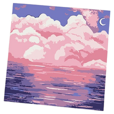 Potenkit 風景油畫套組 畫布 + 支撐板 + 顏料 + 畫筆組 20 x 20 cm, 1套, 款式45