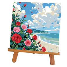 Potenkit 風景油畫套組 畫布 + 支撐板 + 顏料 + 畫筆組 20 x 20 cm, 1套, 款式65