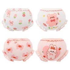 JOYMULTI 女童兔子刺蝟純棉內褲4件組