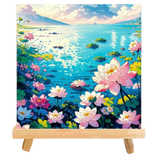 Potenkit 風景油畫套組 畫布 + 支撐板 + 顏料 + 畫筆組 20 x 20 cm, 1套, 款式13