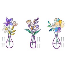 마켓에이 꽃병 벽 장식 인테리어 소품 3종 세트, 퍼플