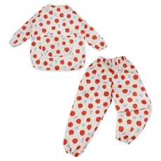 BEBE CHOUETTE 長袖美術畫畫衣 + 防水褲套裝, 石榴