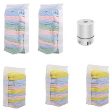 小麥購物 小白兔立體真空收納袋壓縮袋 含抽氣電泵 特大 2個 + 小號 3個, 1組, 5個