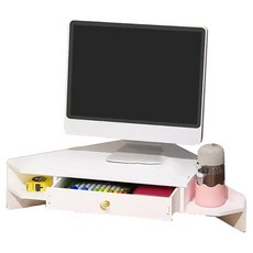 小麥購物 轉角螢幕附抽屉增高架 L1204 單抽屜轉角款 1個, 白色