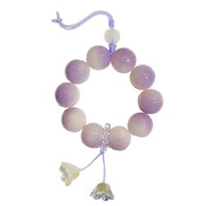 오브엘 精美念珠手機吊飾 ONE SIZE, 1個, 綠色花朵紫色漸層六字真言