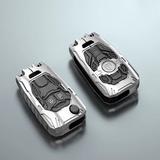 CRONICLE Shield Line 高級雪佛蘭相容金屬鑰匙殼 B款, 永恆銀 2按鍵, CRO-CHEB-SI2