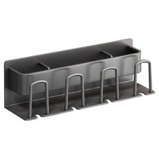 小麥購物 高質感壁掛式收納牙刷架 L2416, 黑色, 1個