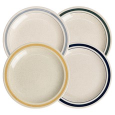 Kanesuzu Noble Stone Line 圓盤4件組 2號 20.5cm, 1套, 寶寶藍, 深藍色, 黃色, 綠色, 盤子 4入