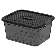 HOUDER 整理箱 特大(46 x 33 x 23cm), 1個, 透明黑