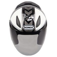 아우라헬멧 SONIX R12 오픈페이스 헬멧, 화이트 + 실버