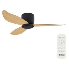 Wonha DS Leshua 低噪音吊扇 40W 990mm + 遙控器套組, 黑色 + 木紋