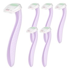 Market Ring 女性用旅行除毛刀 紫色 8.8 x 2.2 cm, 6個, 1入