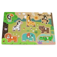 Hi Panda 幼兒手抓板拼圖 野生動物, 1個, 8件