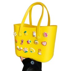 THE ZAKKA EVA裝飾果凍貼紙浴室籃, 黃色