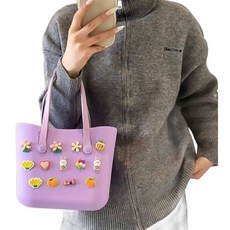 THE ZAKKA EVA裝飾果凍貼紙浴室籃, 紫色