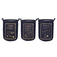 Craftsman In Storage 收納職人 原創北歐加厚牛仔收納籃/洗衣籃/髒衣籃3件組, 藍色, 1組