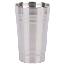 plala 不鏽鋼雙層上下線條飲料杯 450ml, 1個, 單一顏色