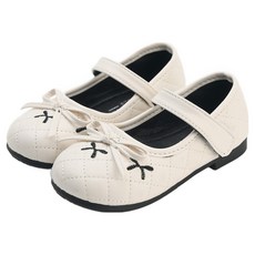 Rabbit Foot 女童蝴蝶結刺繡菱格紋皮鞋