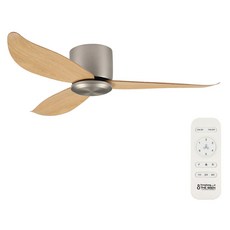 Wonha DS Leshua 低噪音吊扇 40W 990mm + 遙控器套組, 鎳色 + 木紋