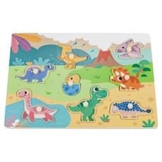 Hi Panda 手抓板拼圖 恐龍朋友們, 1個, 8件