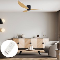 원하 DS 르슈아 저소음 실링팬 40W 1150mm + 리모컨 세트, 블랙 + 우드