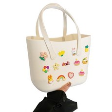 THE ZAKKA EVA裝飾果凍貼紙浴室籃, 白色