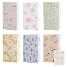 모던앳 플라워 구디백 종이봉투 6종 세트, 파스텔, 1세트