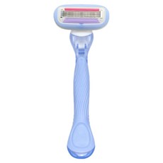 바롬몰 여성용 5중날 긁힘방지 면도기 롱 블루헤드 5.5 x 13.8 cm + 블레이드 세트, 1개입, 1개