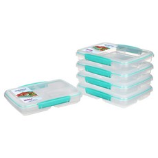 Sistema 시스테마 To Go 모듈러 밀프렙 분리형 런치 도시락통 민티틸, 5개, 도시락통 5p