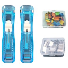 Mungudam 推夾器 2入 + 基本夾 + 彩色夾 藍色套組, 1套