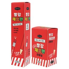 PINKFOOT 紅色按壓式批改筆 16支 + 紅色批改筆替芯 2.0mm 20支 組, 1色, 2套